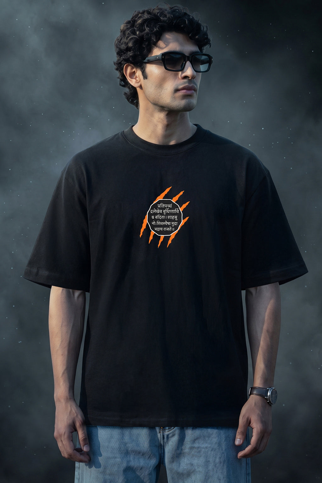 छत्रपति शिवाजी महाराज Black Puff Printed Exclusive T-shirt Epic Collection