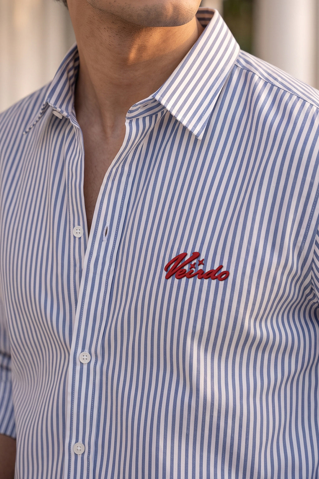 Azure Stripe Blue Boxy Fit Full sleeve Exclusive Shirt