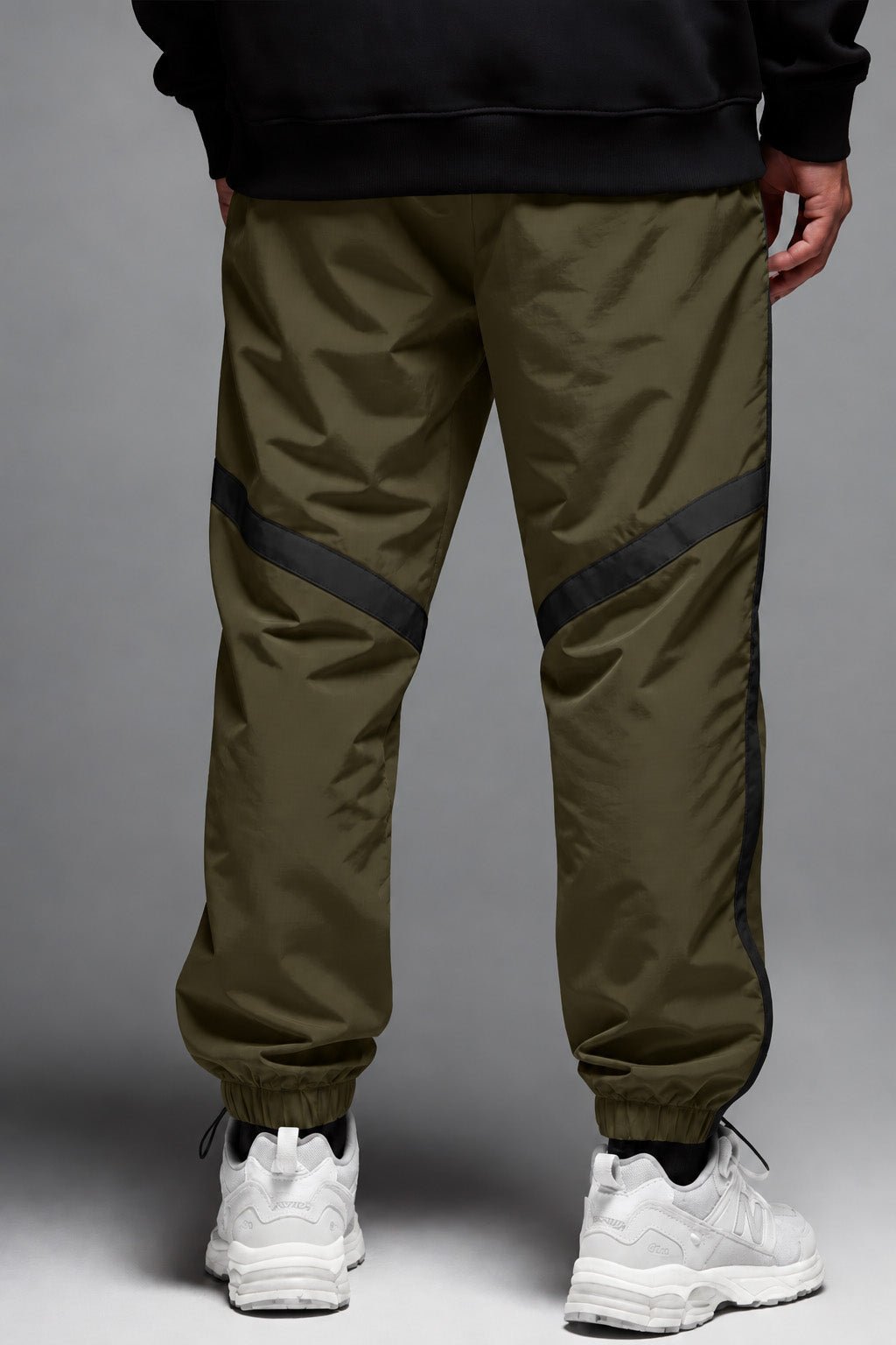 Taupe Contrast Stripe Relaxed Fit Nylon Exclusive Jogger