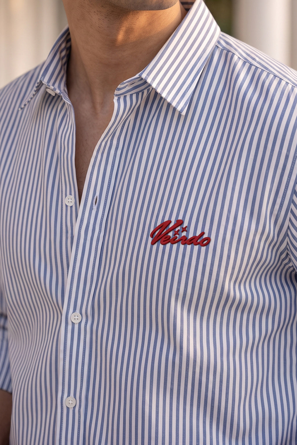 Azure Stripe Blue Boxy Fit Full sleeve Exclusive Shirt