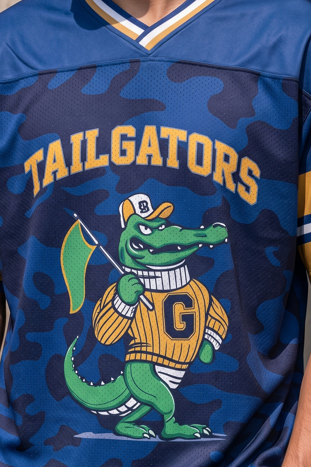 Tailgators Royal Blue Varsity Collar Oversized T-Shirt