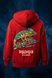 Disguised Red Oversized Puff Printed Exclusive Hoodie