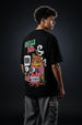 Chill Thrills Navy Oversized Puff Printed Exclusive T-shirt