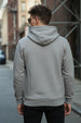 Grey Plain Regular Fit Hoodie