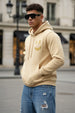 Noise Beige Regular Fit Back Printed Hoodie