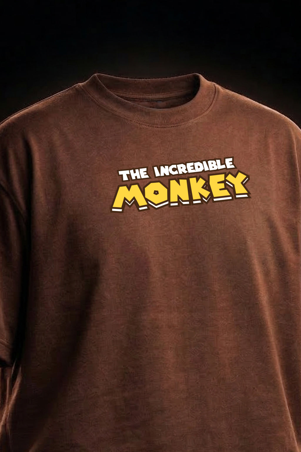 Monkey Brown Plus Size Printed Exclusive T-Shirt