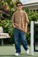 Beige Oversized Paisley Printed Boys T-shirt