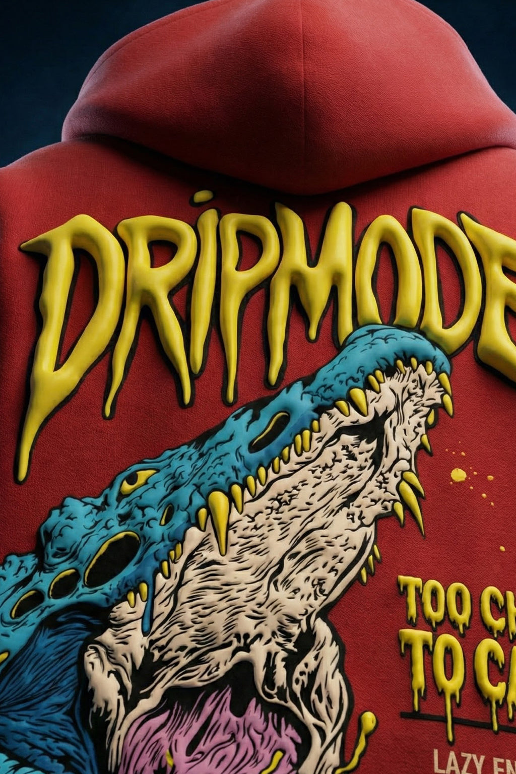 Dripmode Red Oversized Puff Printed Exclusive Hoodie