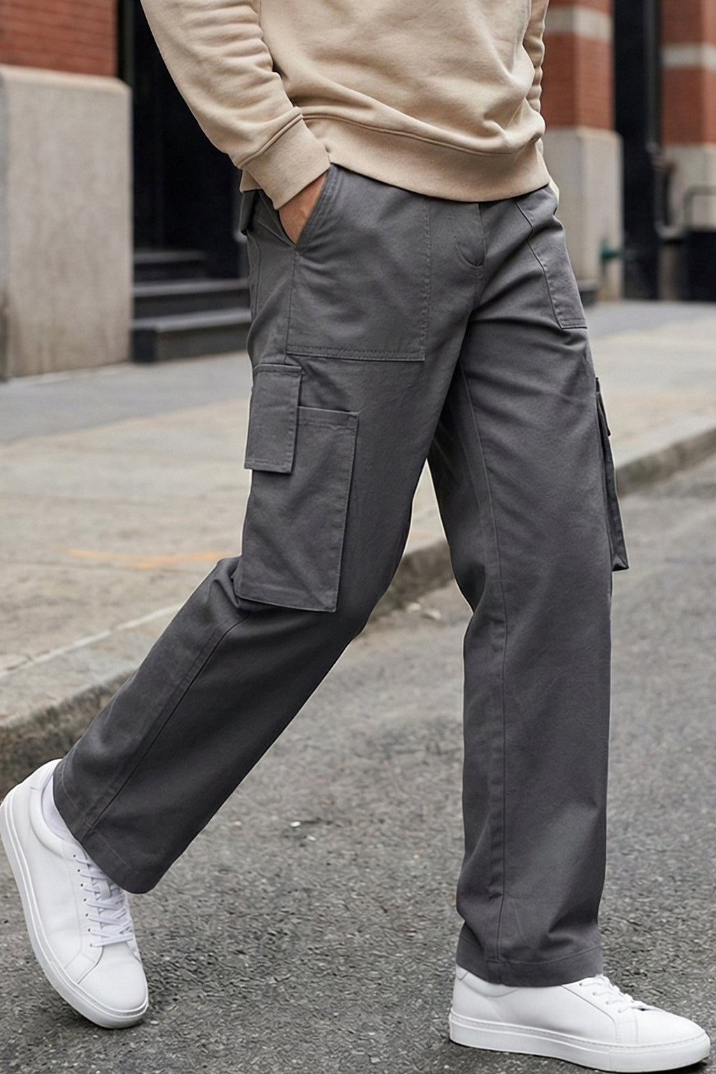 Grey Bellow Pocket Woven Exclusive Cargo Pant