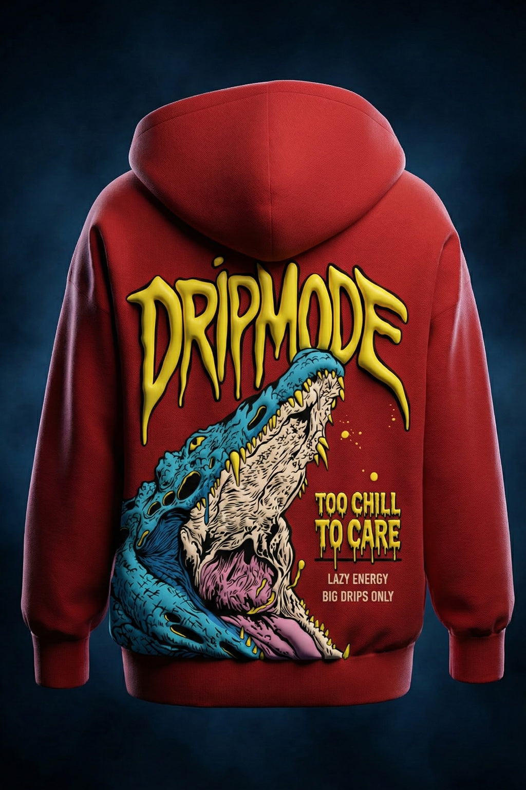 Dripmode Red Oversized Puff Printed Exclusive Hoodie