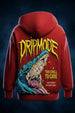 Dripmode Red Oversized Puff Printed Exclusive Hoodie
