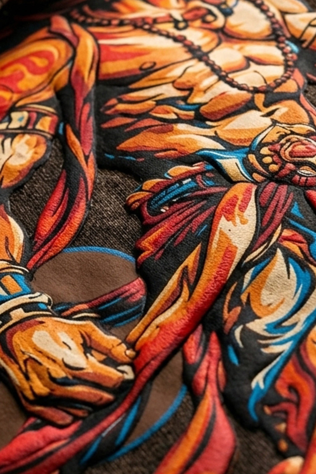 महाबली Brown Acid Washed Puff Printed Exclusive T-shirt Supreme Edition