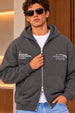 Men's Grey 3-Thread Fleece 320 GSM Heavyweight Double-Zipper Hoodie