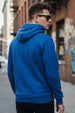 Blue Plain Regular Hoodie