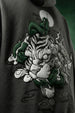 Veirdo Tiger Grey Oversized Puff Printed Exclusive Hoodie