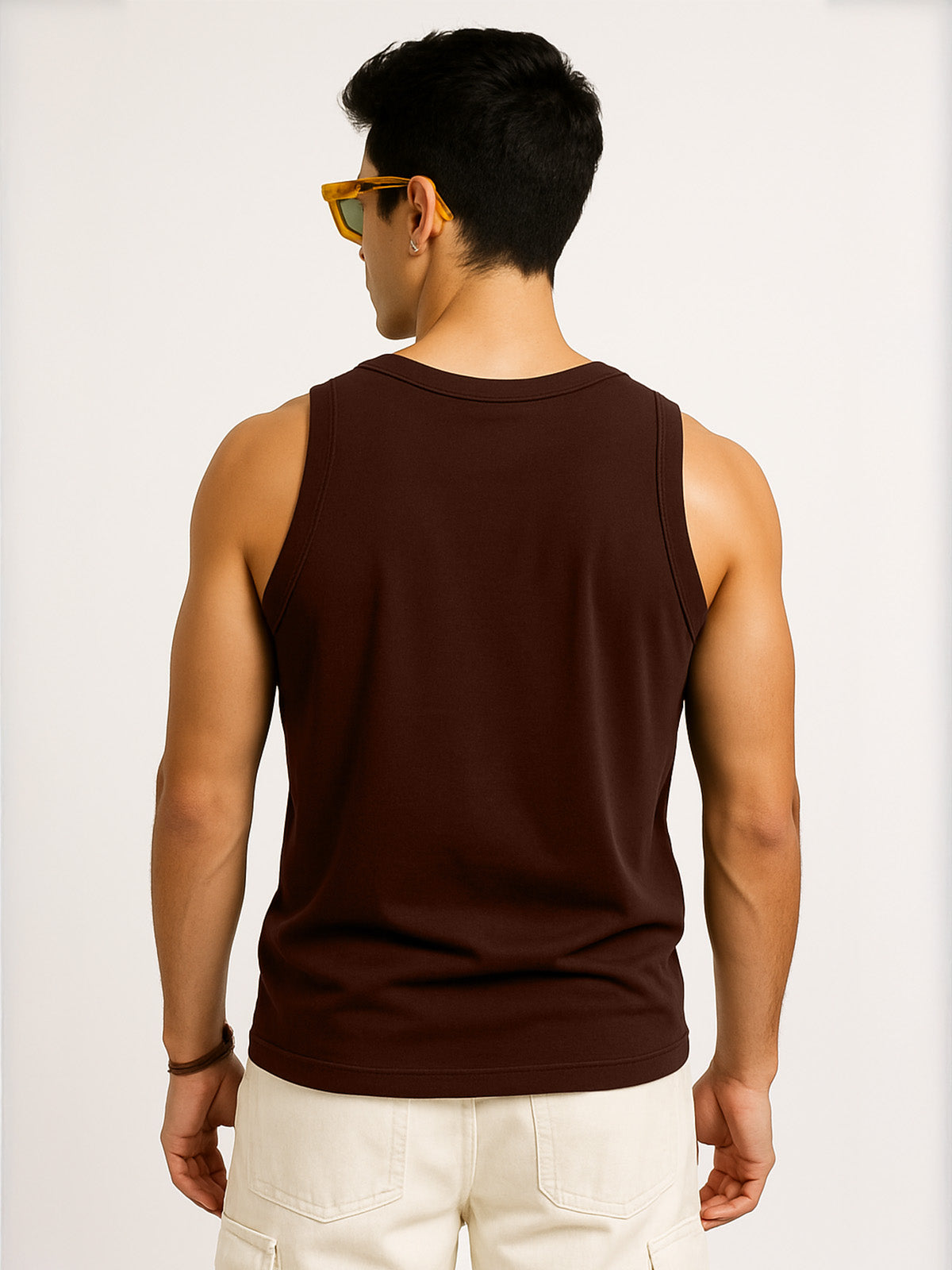 Paris Brown Regular Fit Printed Vest