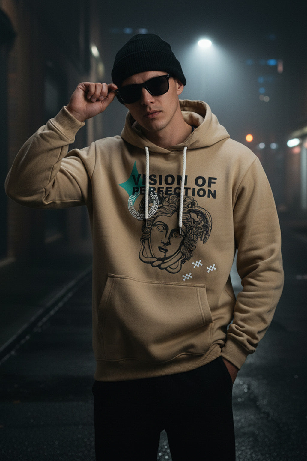 Masterpiece in Soyabean: Men's Perfection Print Regular Fit Hoodie