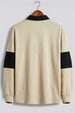 Veirdo Beige & Black Oversized Full Sleeve Exclusive Polo T-shirt