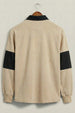 Veirdo Beige & Black Oversized Full Sleeve Exclusive Polo T-shirt