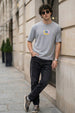 Warning Grey Oversized Textured Exclusive T-shirt