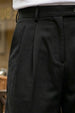 Black Tailored High-Waist Formal Wide-Leg Korean Pant