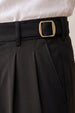 Black Tailored High-Waist Adjustable Weist Korean Pant
