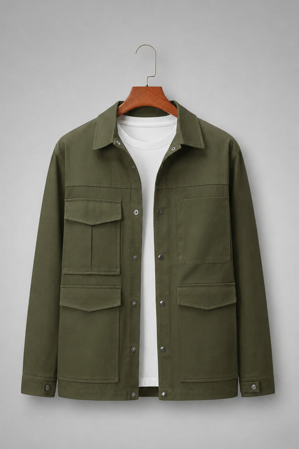 Veirdo Exclusive Olive Premium Button Detail Exclusive Shacket