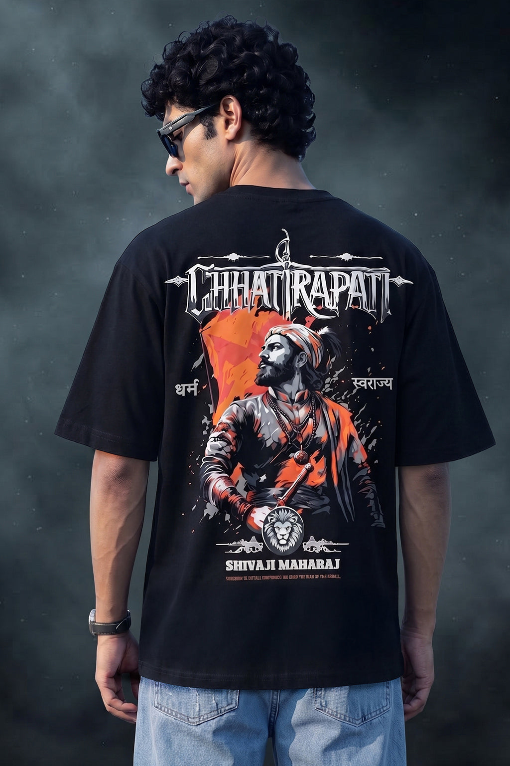 छत्रपति शिवाजी महाराज Black Puff Printed Exclusive T-shirt Epic Collection