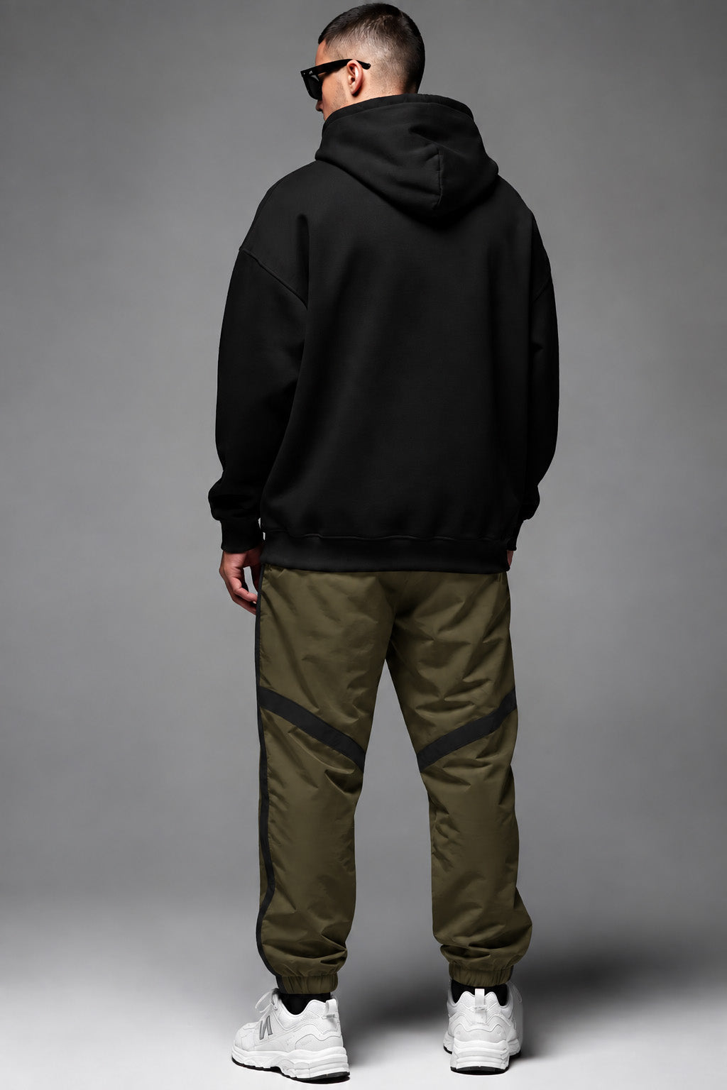 Taupe Contrast Stripe Relaxed Fit Nylon Exclusive Jogger