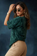 कर्म Green Acid Washed Printed Exclusive T-shirt Epic Collection For Women