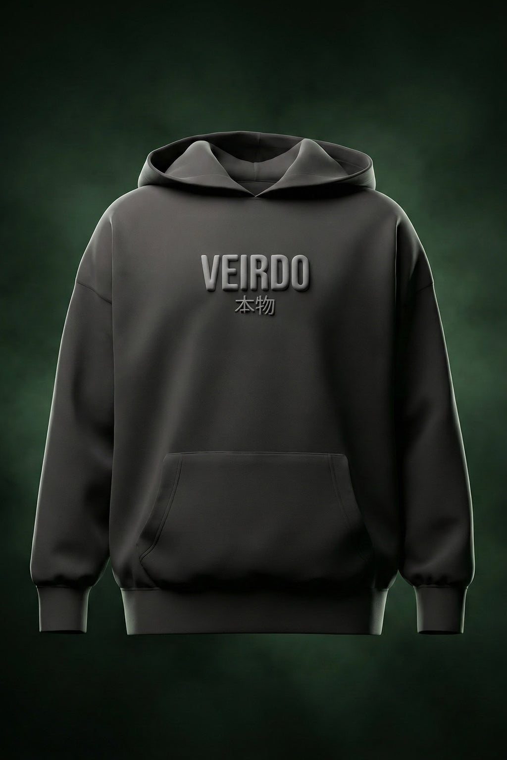 Veirdo Tiger Grey Oversized Puff Printed Exclusive Hoodie