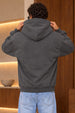 Men's Grey 3-Thread Fleece 320 GSM Heavyweight Double-Zipper Hoodie