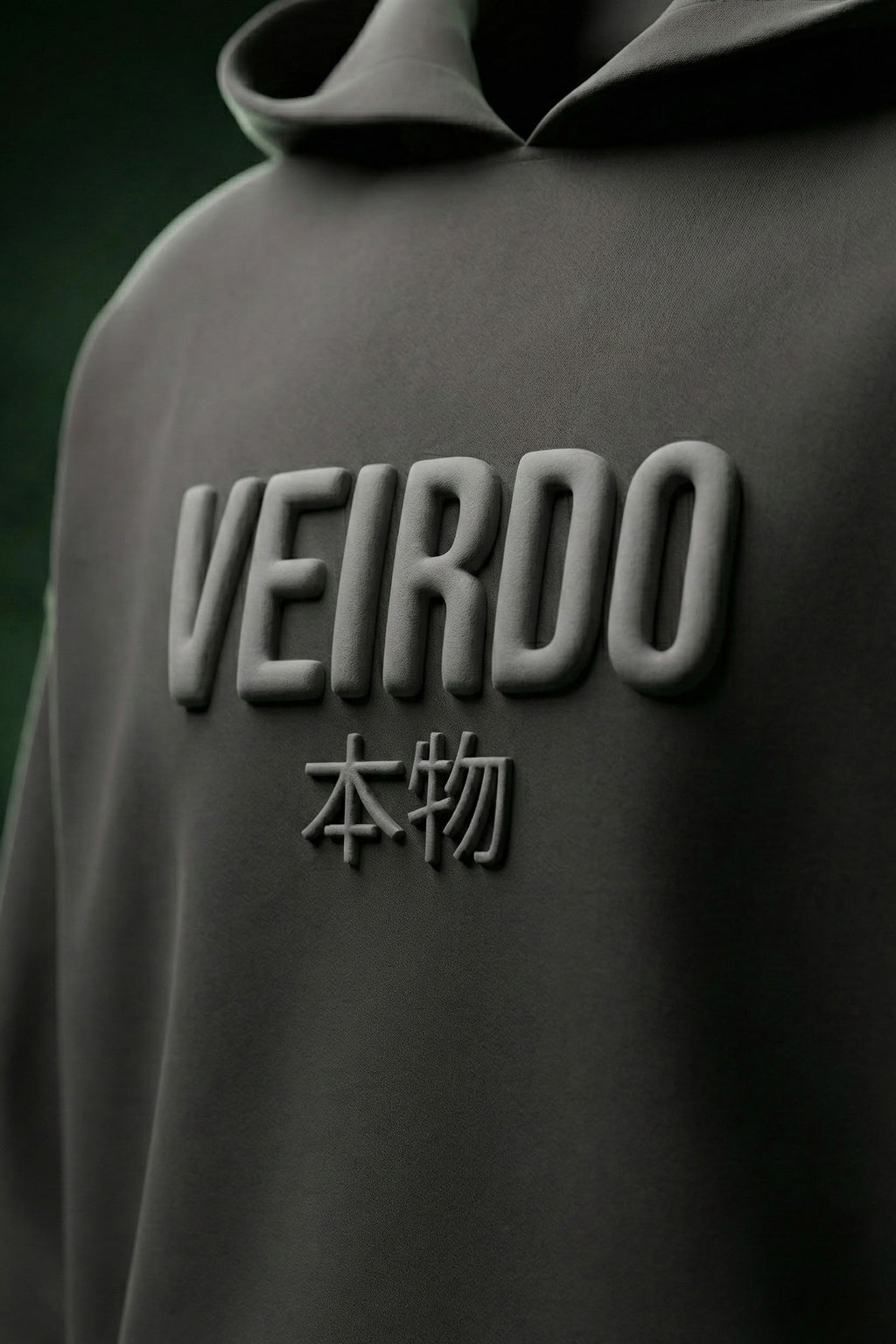 Veirdo Tiger Grey Oversized Puff Printed Exclusive Hoodie