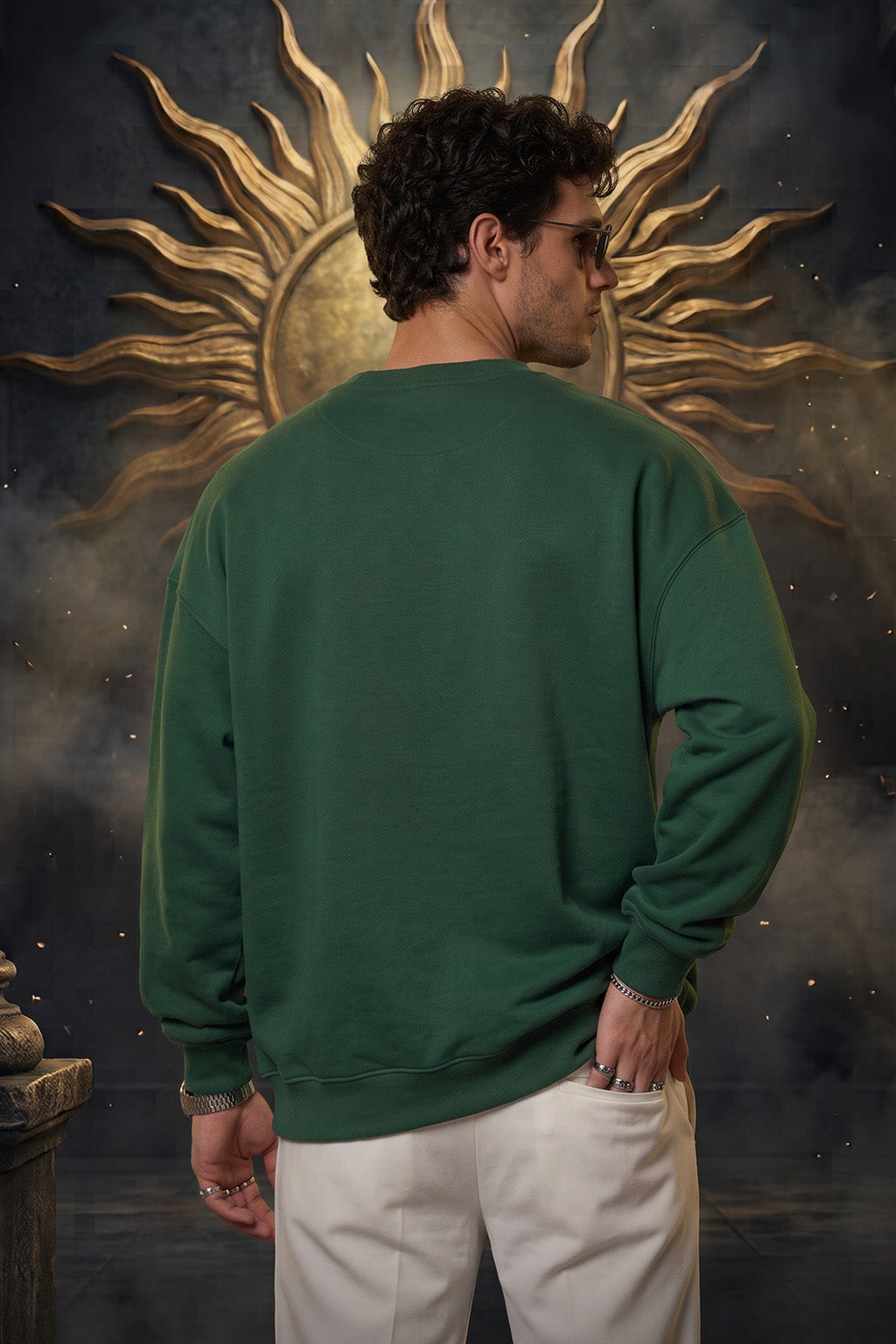 Karma Green Prinetd Oversized Exclusive Sweatshirt