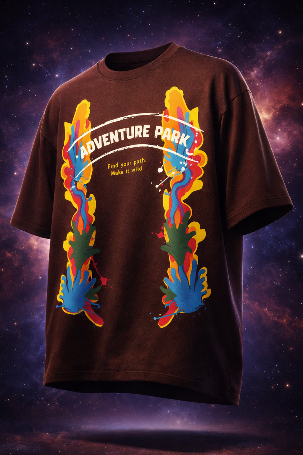 Adventure Park Brown Front Printed Exclusive T-shirt Supreme Edition