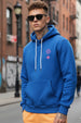 Royal Blue Men's Printed Regular Fit Hoodie