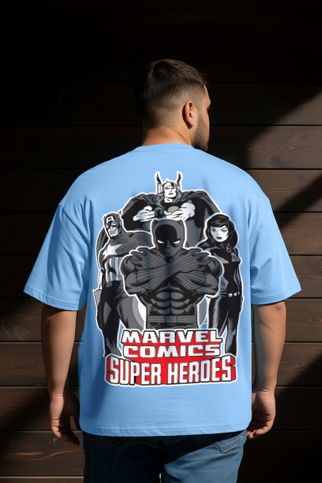 Super Heros Dutch Canal Graphic Printed Plus Size T-shirt