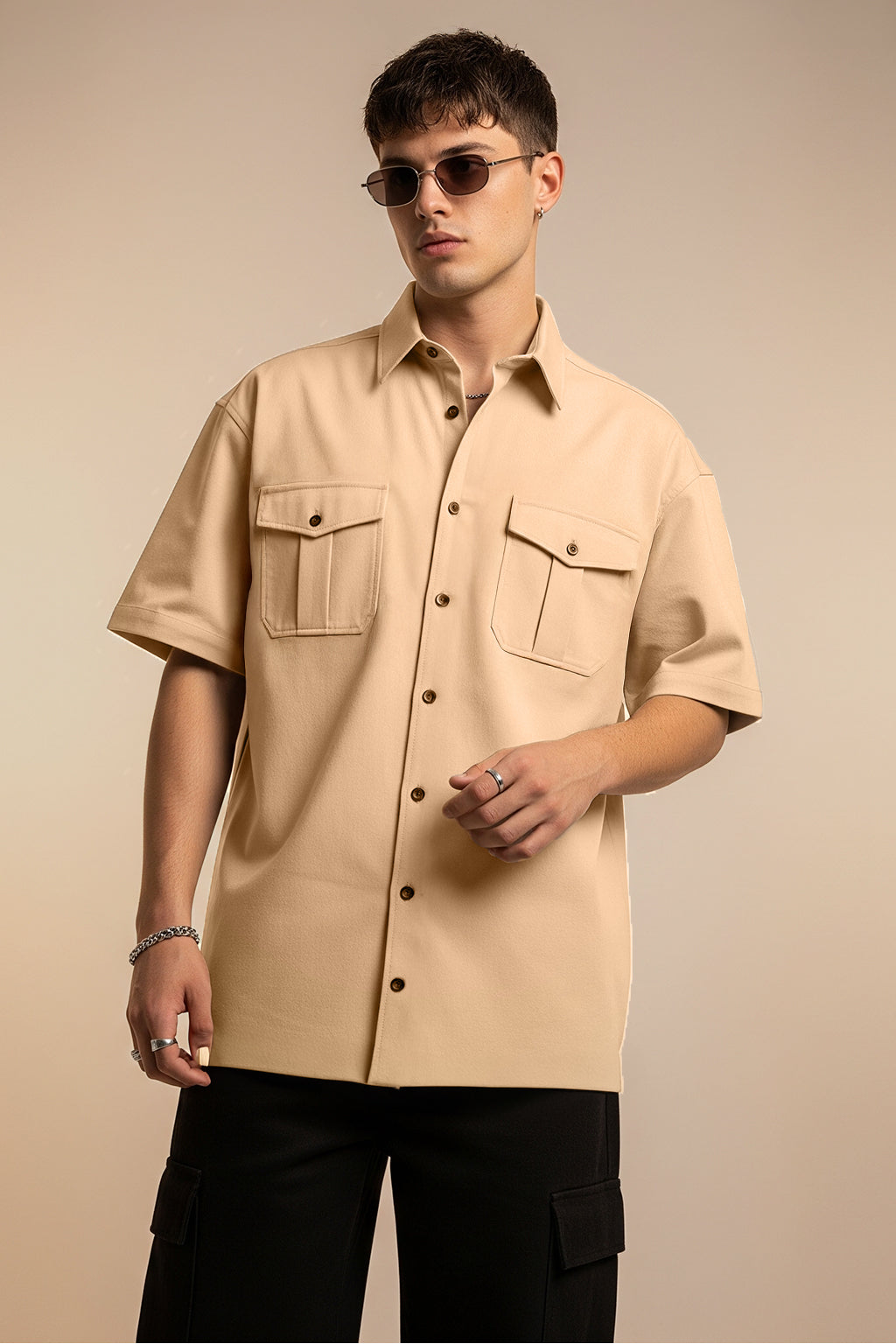 Swanwhite Oversized Half Sleeve Dual Pocket Utility Exclusive Shirt