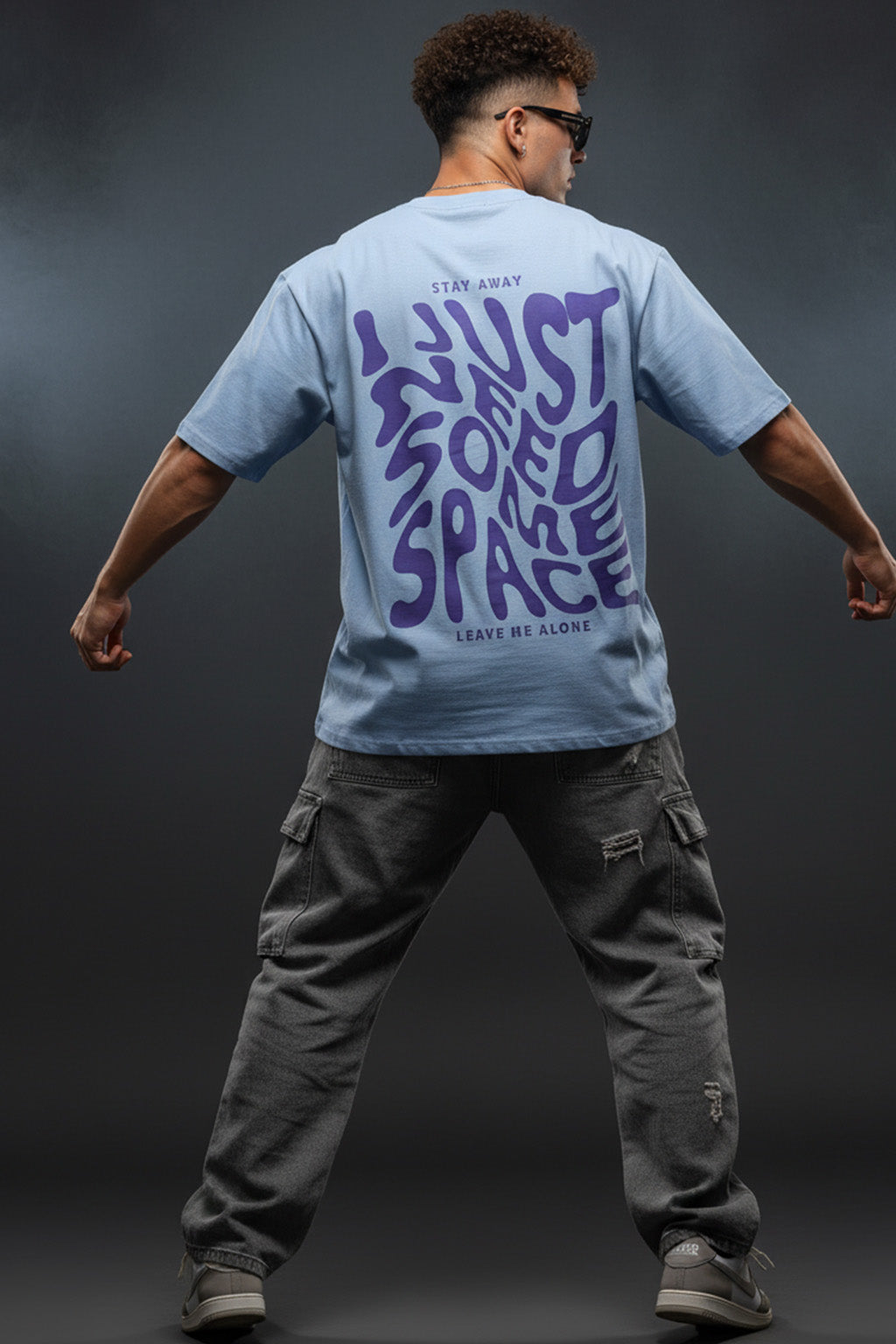 Need Space Dutch Canal Oversized Back Graphic Printed T-shirt
