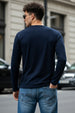 Henley Navy Solid T-shirt