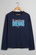 Dreams Navy Full Sleeves Regular Fit Printed T-shirt