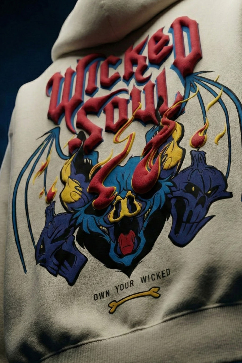 Wicked Soul Marshmallow Oversized Puff Printed Exclusive Hoodie