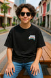 Video Game Black Oversized Graphic Pocket Printed Boys T-shirt