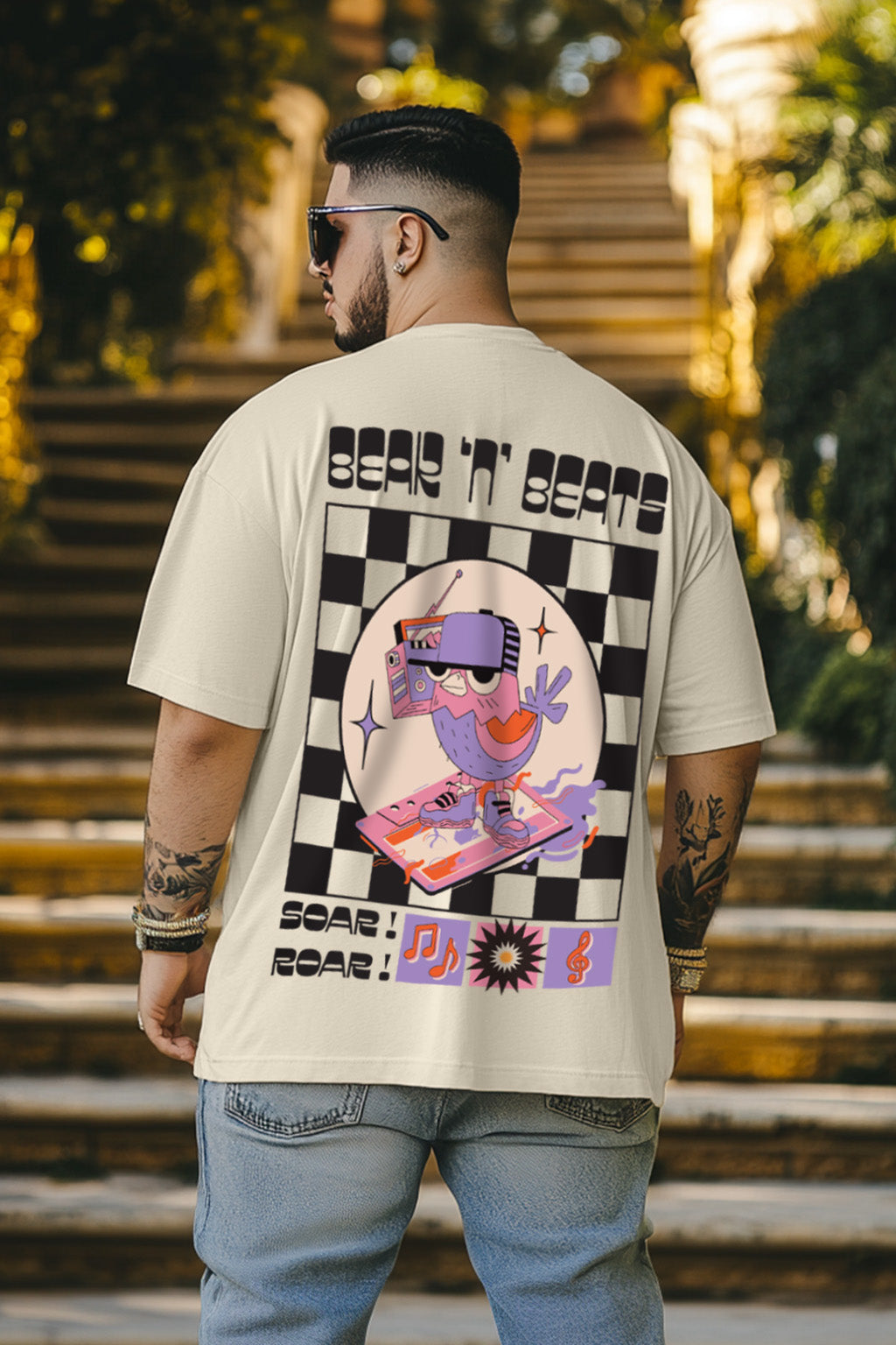 Sour Roar Oversized Back Graphic Plus Size Printed Tshirt