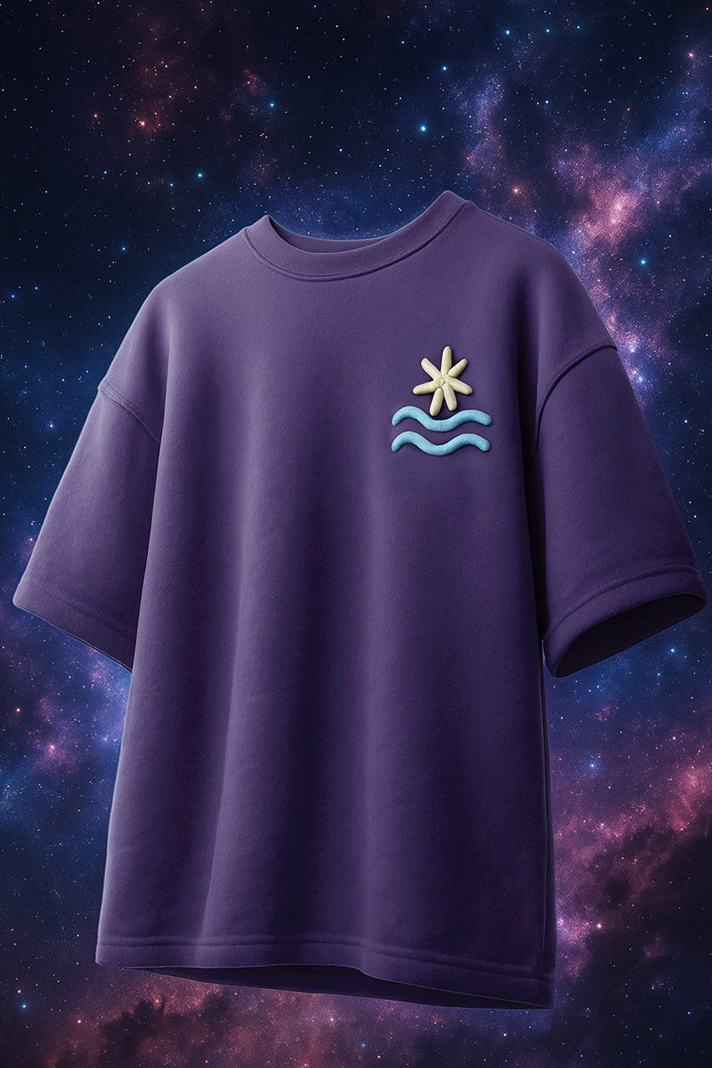Lazy Days Skipper Blue Oversized Puff Printed Exclusive T-shirt