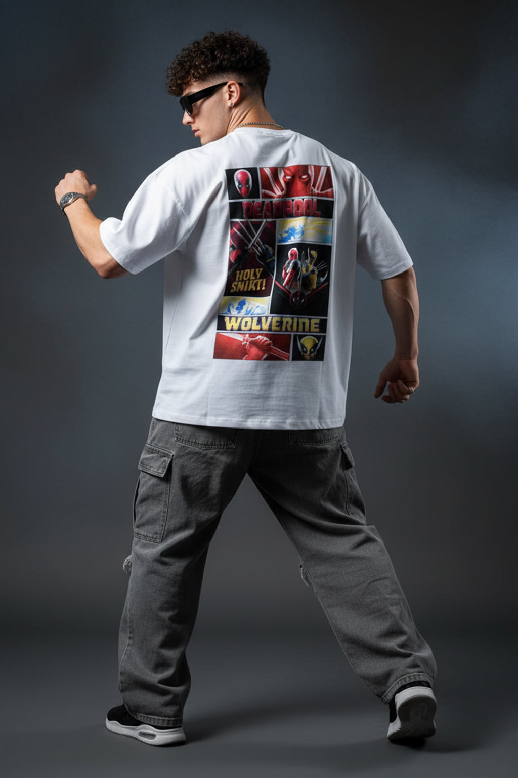 I AM THE MADNESS Marvel White Oversized Deadpool T-Shirt