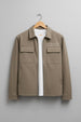 Khaki 4-Pocket Regular Fit Nylon Exclusive Shacket