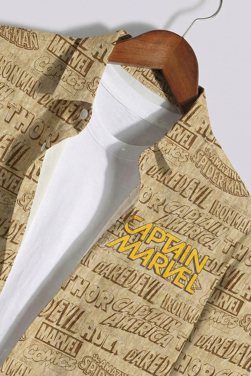 Captain Marvel Black All Over Print Oversized Exclusive Shirt