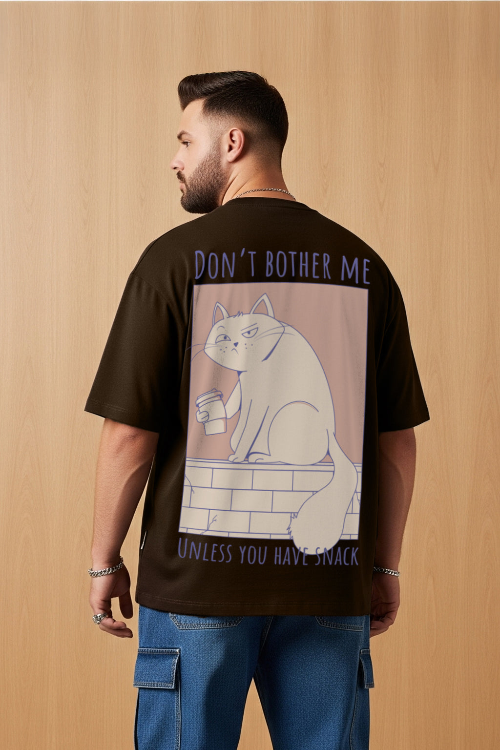 Don't Bother Brown Graphic Printed Plus Size T-shirt