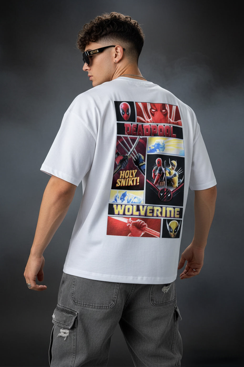 I AM THE MADNESS Marvel White Oversized Deadpool T-Shirt